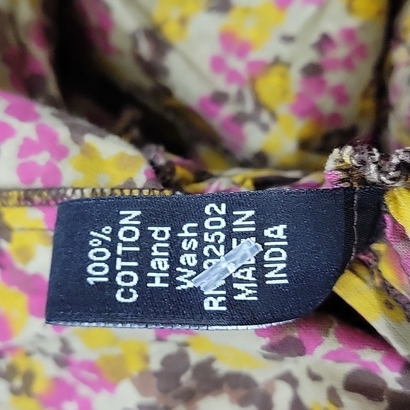 Sacred Threads Boho Hippie mixed print shirred back waist tiered dress. Size S - Picture 11 of 11